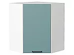 Шкаф верхний угловой Флэт Grey-green In 2S/Белый 716*600*600