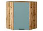 Шкаф верхний угловой Флэт Grey-green In 2S/Дуб Вотан 716*600*600
