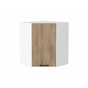 Шкаф верхний угловой Флэт Natural Casella Oak 2S/Белый 716*600*600