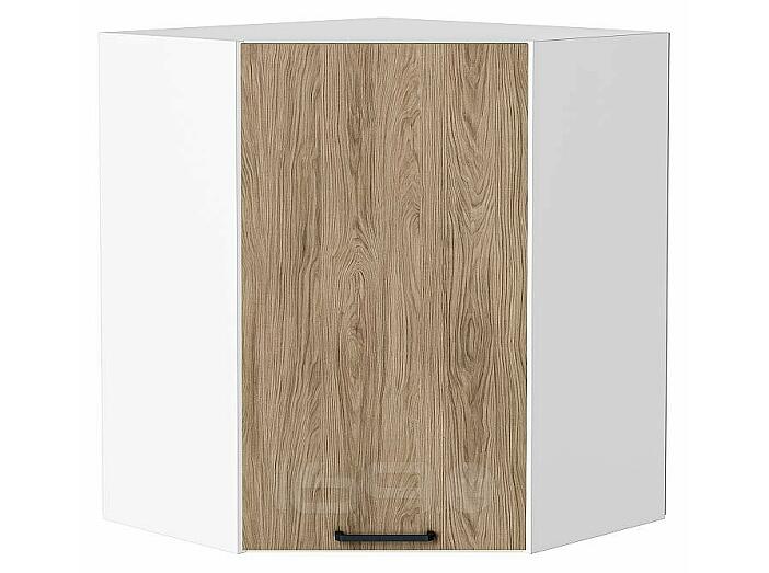 Шкаф верхний угловой Флэт Natural Casella Oak 2S/Белый 716*600*600