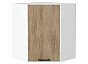 Шкаф верхний угловой Флэт Natural Casella Oak 2S/Белый 716*600*600