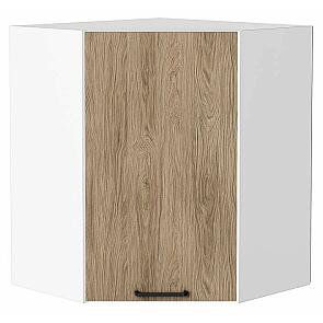 Шкаф верхний угловой Флэт Natural Casella Oak 2S/Белый 716*600*600