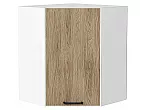 Шкаф верхний угловой Флэт Natural Casella Oak 2S/Белый 716*600*600
