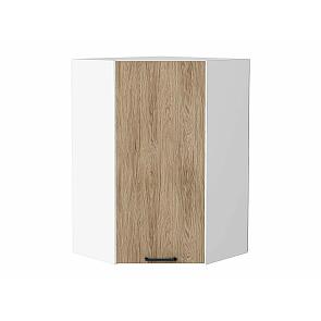Шкаф верхний угловой Флэт Natural Casella Oak 2S/Белый 920*600*600