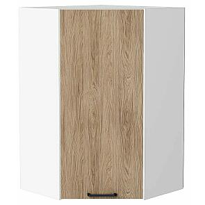 Шкаф верхний угловой Флэт Natural Casella Oak 2S/Белый 920*600*600
