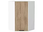 Шкаф верхний угловой Флэт Natural Casella Oak 2S/Белый 920*600*600