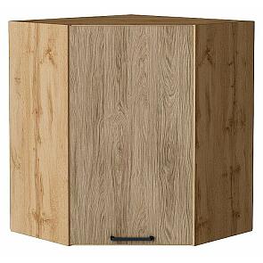Шкаф верхний угловой Флэт Natural Casella Oak 2S/Дуб Вотан 716*600*600