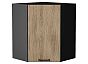 Шкаф верхний угловой Флэт Natural Casella Oak 2S/Graphite 716*600*600
