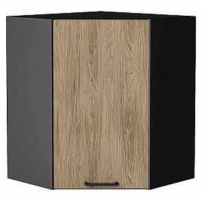 Шкаф верхний угловой Флэт Natural Casella Oak 2S/Graphite 716*600*600