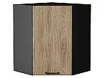 Шкаф верхний угловой Флэт Natural Casella Oak 2S/Graphite 716*600*600