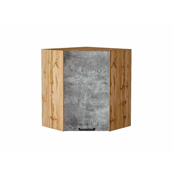 Шкаф верхний угловой Флэт Temple Stone 2S/Дуб Вотан 716*600*600