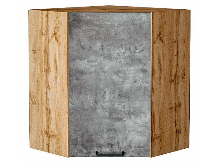 Шкаф верхний угловой Флэт Temple Stone 2S/Дуб Вотан 716*600*600