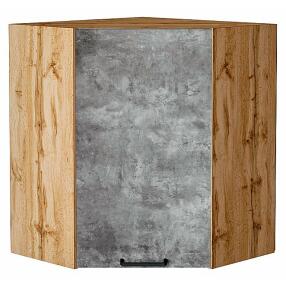 Шкаф верхний угловой Флэт Temple Stone 2S/Дуб Вотан 716*600*600