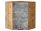 Шкаф верхний угловой Флэт Temple Stone 2S/Дуб Вотан 716*600*600