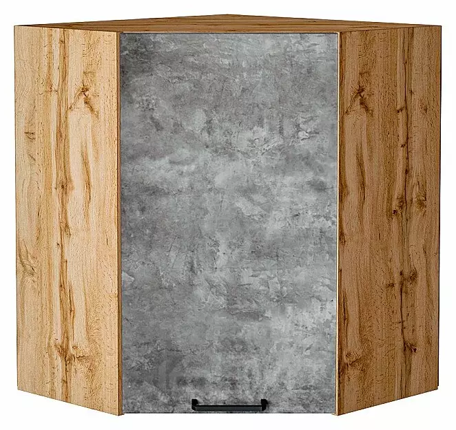 Шкаф верхний угловой Флэт Temple Stone 2S/Дуб Вотан 716*600*600