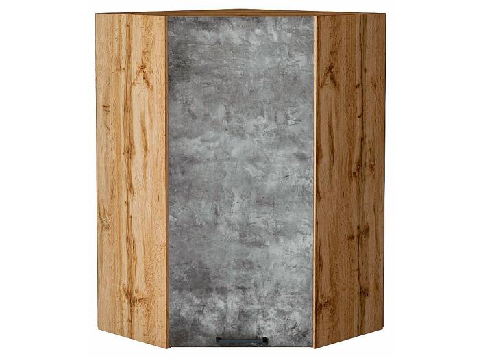 Шкаф верхний угловой Флэт Temple Stone 2S/Дуб Вотан 920*600*600
