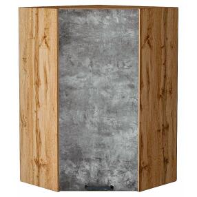 Шкаф верхний угловой Флэт Temple Stone 2S/Дуб Вотан 920*600*600