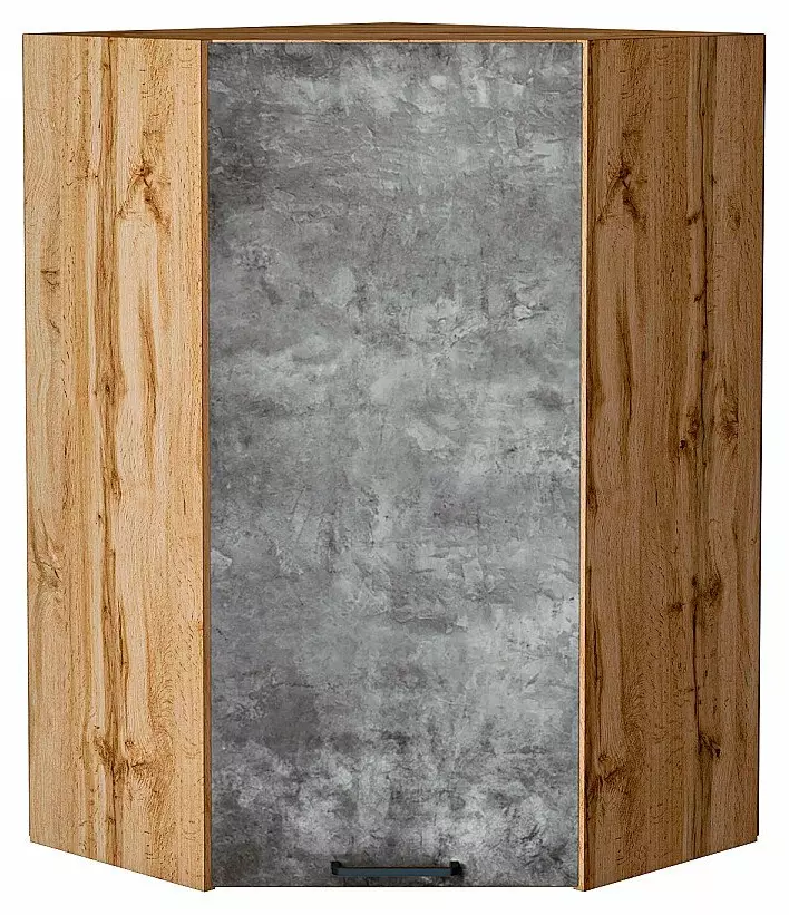 Шкаф верхний угловой Флэт Temple Stone 2S/Дуб Вотан 920*600*600