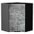 Шкаф верхний угловой Флэт Temple Stone 2S/Graphite 716*600*600