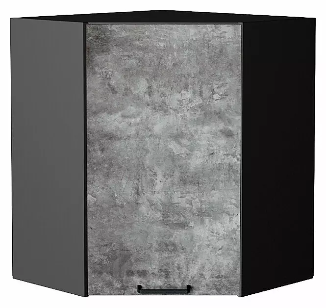 Шкаф верхний угловой Флэт Temple Stone 2S/Graphite 716*600*600