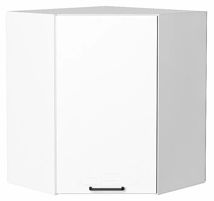 Шкаф верхний угловой Флэт White In 2S/Белый 716*600*600