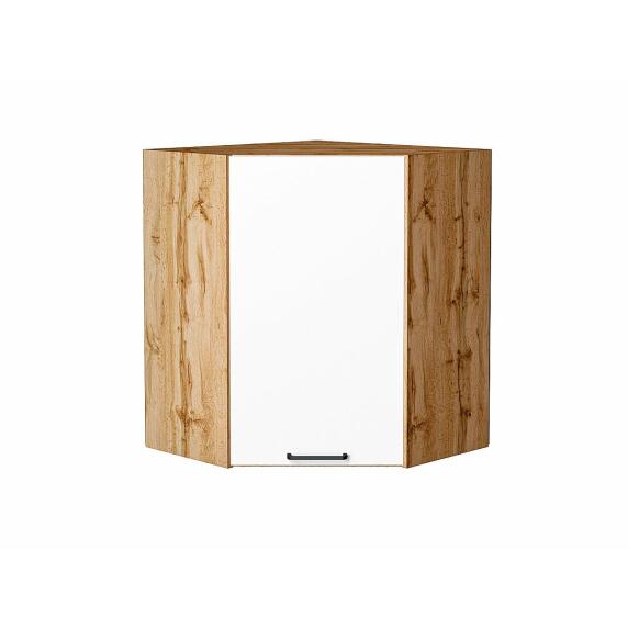 Шкаф верхний угловой Флэт White In 2S/Дуб Вотан 716*600*600