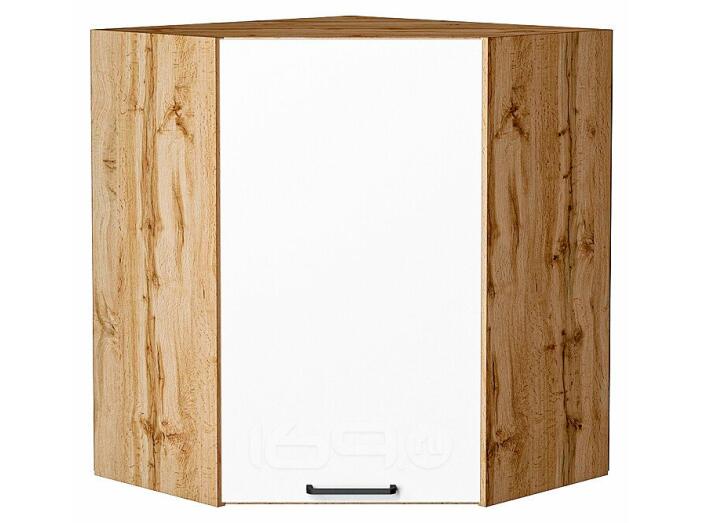 Шкаф верхний угловой Флэт White In 2S/Дуб Вотан 716*600*600