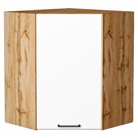 Шкаф верхний угловой Флэт White In 2S/Дуб Вотан 716*600*600