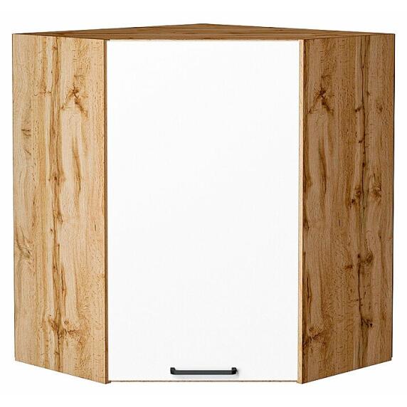 Шкаф верхний угловой Флэт White In 2S/Дуб Вотан 716*600*600