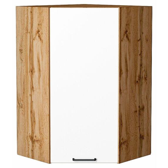 Шкаф верхний угловой Флэт White In 2S/Дуб Вотан 920*600*600
