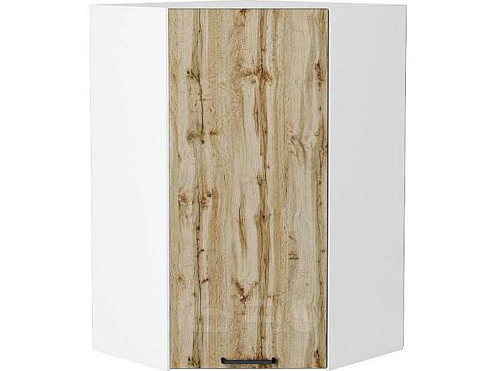 Шкаф верхний угловой Флэт Wotan Oak 2S/Белый 920*600*600