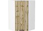 Шкаф верхний угловой Флэт Wotan Oak 2S/Белый 920*600*600
