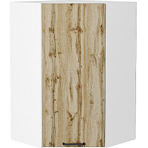 Шкаф верхний угловой Флэт Wotan Oak 2S/Белый 920*600*600