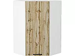 Шкаф верхний угловой Флэт Wotan Oak 2S/Белый 920*600*600