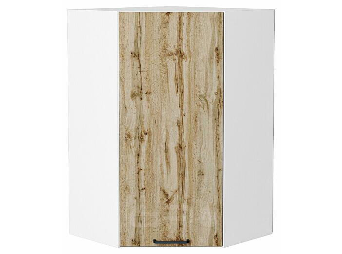 Шкаф верхний угловой Флэт Wotan Oak 2S/Белый 920*600*600