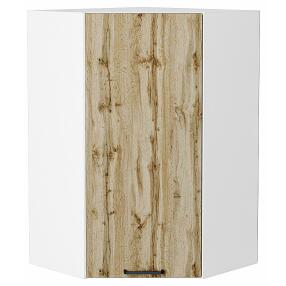 Шкаф верхний угловой Флэт Wotan Oak 2S/Белый 920*600*600