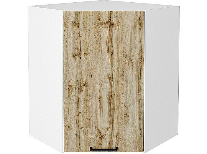 Шкаф верхний угловой Флэт Wotan Oak 2S/Белый 716*600*600
