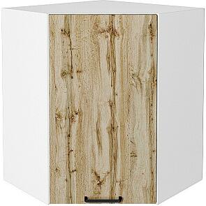 Шкаф верхний угловой Флэт Wotan Oak 2S/Белый 716*600*600