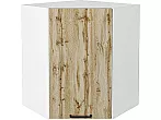 Шкаф верхний угловой Флэт Wotan Oak 2S/Белый 716*600*600