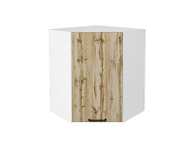 Шкаф верхний угловой Флэт Wotan Oak 2S Белый | 60 см