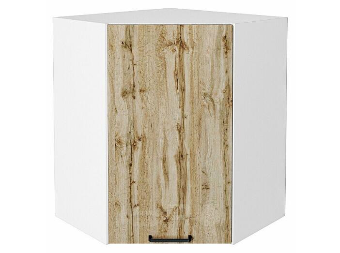 Шкаф верхний угловой Флэт Wotan Oak 2S/Белый 716*600*600