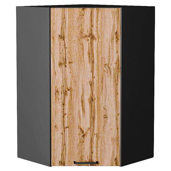Шкаф верхний угловой Флэт Wotan Oak 2S/Graphite 920*600*600