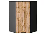 Шкаф верхний угловой Флэт Wotan Oak 2S/Graphite 920*600*600