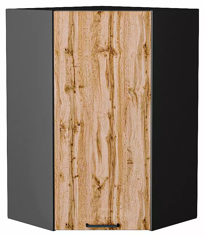 Шкаф верхний угловой Флэт Wotan Oak 2S/Graphite 920*600*600