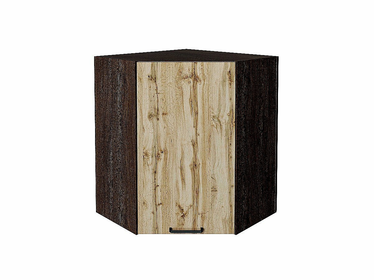 Шкаф верхний угловой Флэт Wotan Oak 2S/Графит 716*600*600