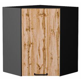 Шкаф верхний угловой Флэт Wotan Oak 2S/Graphite 716*600*600
