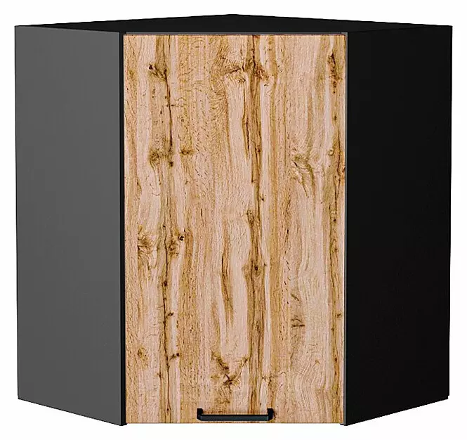 Шкаф верхний угловой Флэт Wotan Oak 2S/Graphite 716*600*600
