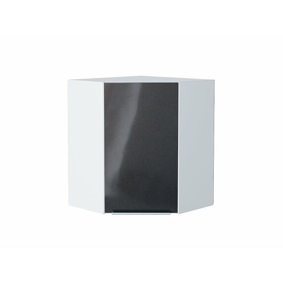Шкаф верхний угловой Фьюжн Anthracite Белый 716*600*600
