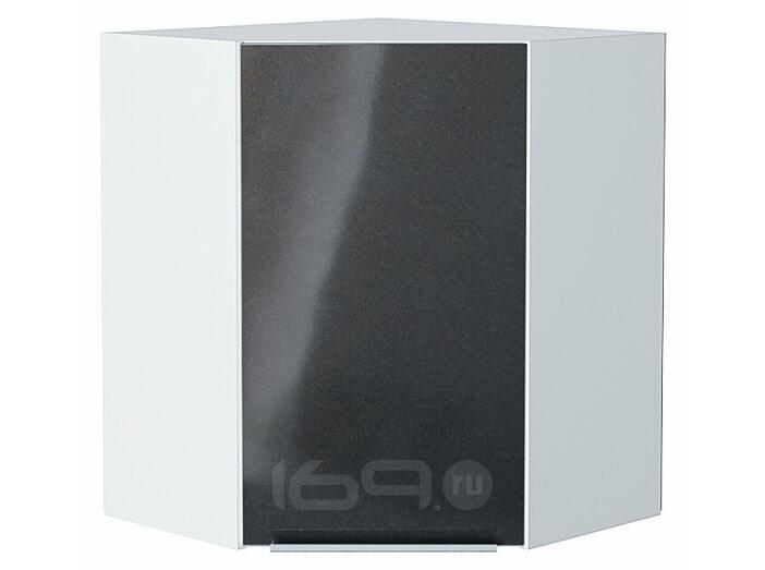 Шкаф верхний угловой Фьюжн Anthracite Белый 716*600*600