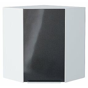 Шкаф верхний угловой Фьюжн Anthracite Белый 716*600*600